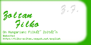 zoltan filko business card